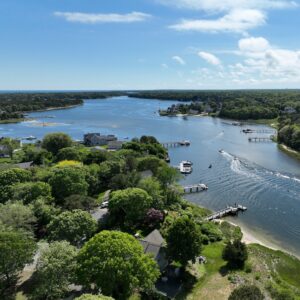 aerial drone photo of a river
